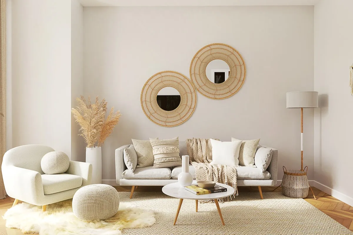 A comfortable living room with natural light